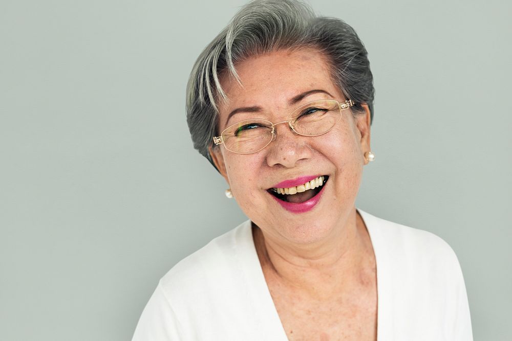 Cheerful Old Female Smiling Concept