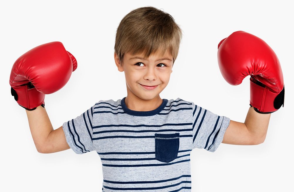 Little Boy Kid Adorable Cute Boxing Portrait Concept