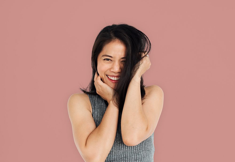 Women Adult Asian Smile Happy Concept