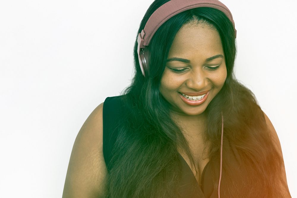 African Women Listen Music Portrait Studio