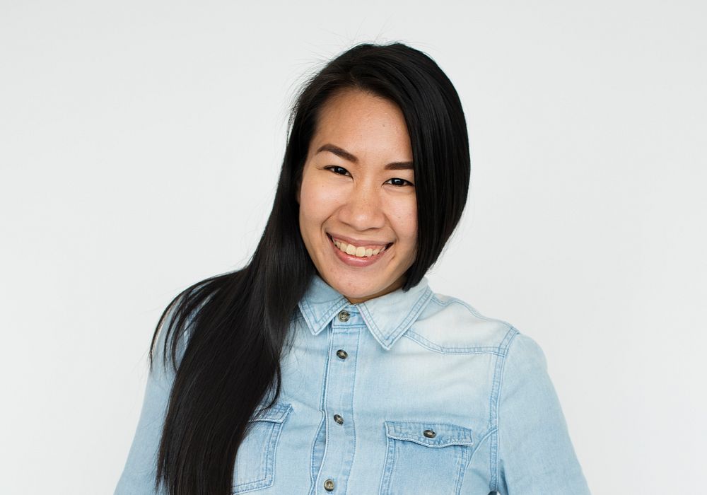 Asian Woman Smiling Portrait Concept