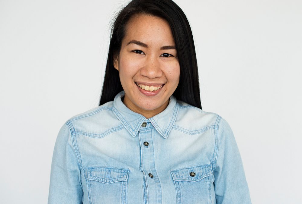 Asian Woman Smiling Portrait Concept