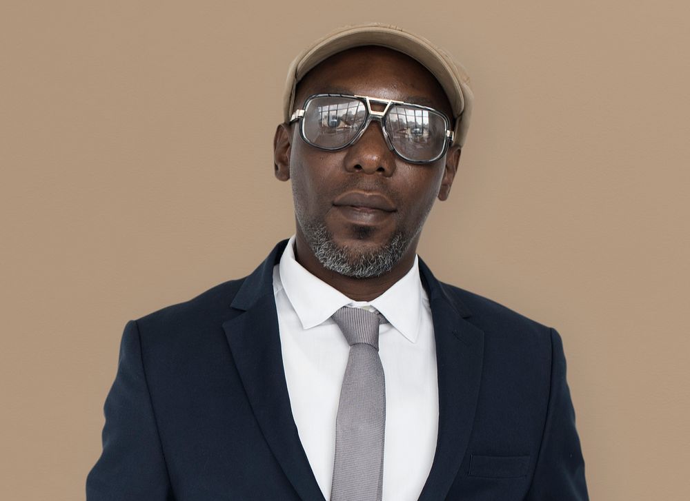 African Descent Man Wearing Glasses Concept