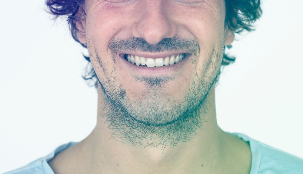 Beard Man Smile Face Expression Studio Portrait