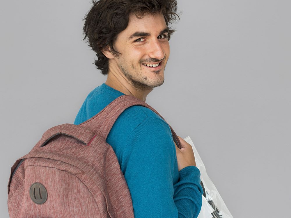 Man Cheerful Studio Portrait Concept