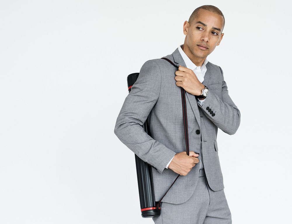 Businessman Carrying Design Bag Portrait Concept