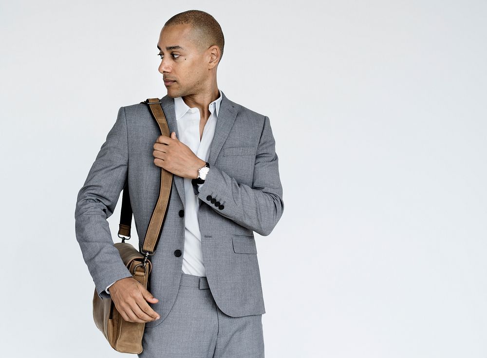 Businessman Bag Portrait Photography Concept