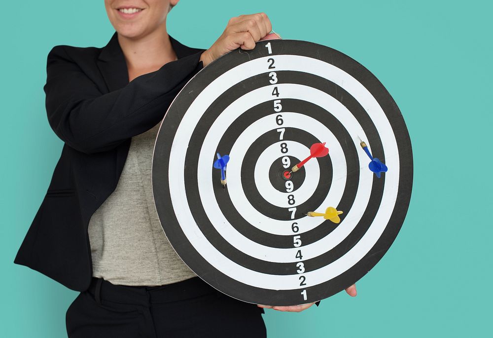 Businesswoman Dart Goal Target Success