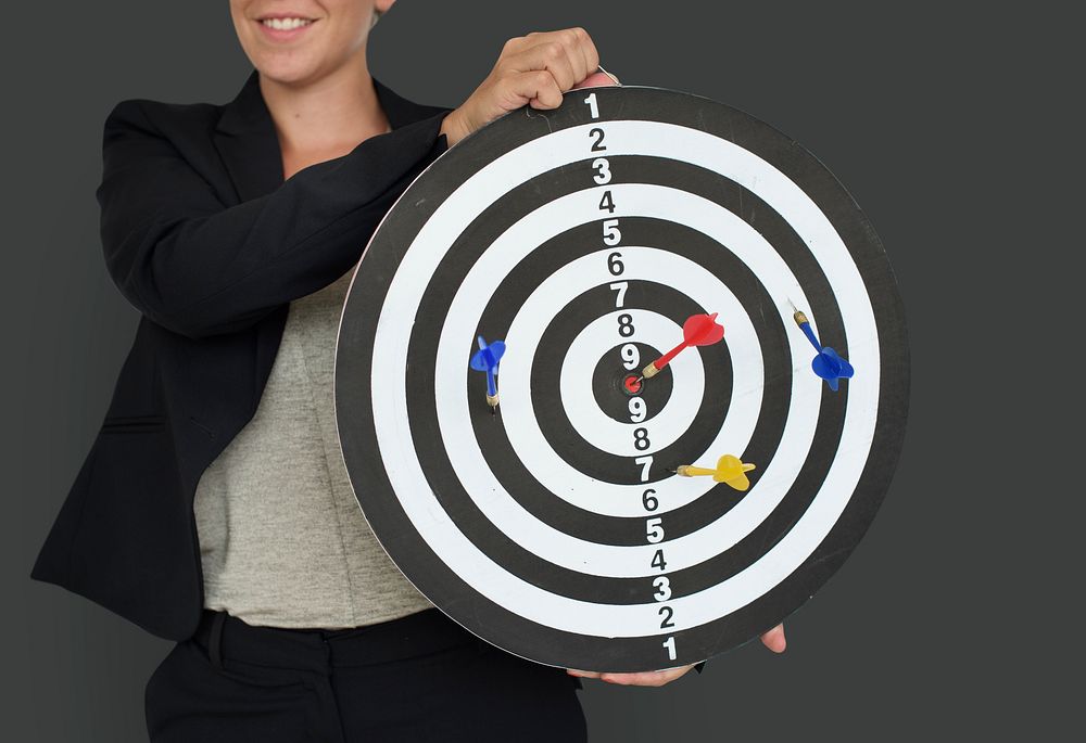 Businesswoman Dart Goal Target Success