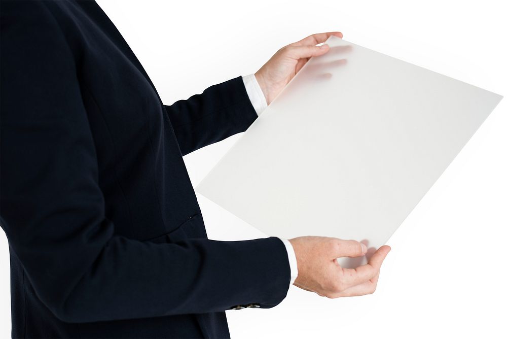Caucasian Business Woman Holding Document