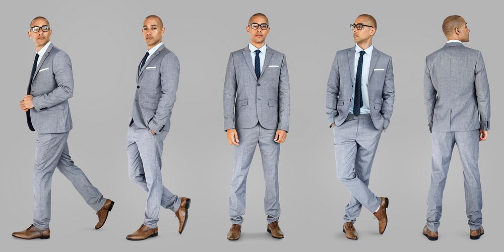 Businessman lifestyle gesture confidence profession standing on background