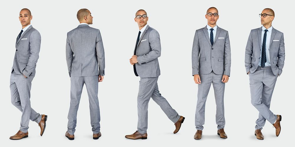 Businessman lifestyle gesture confidence profession standing on background