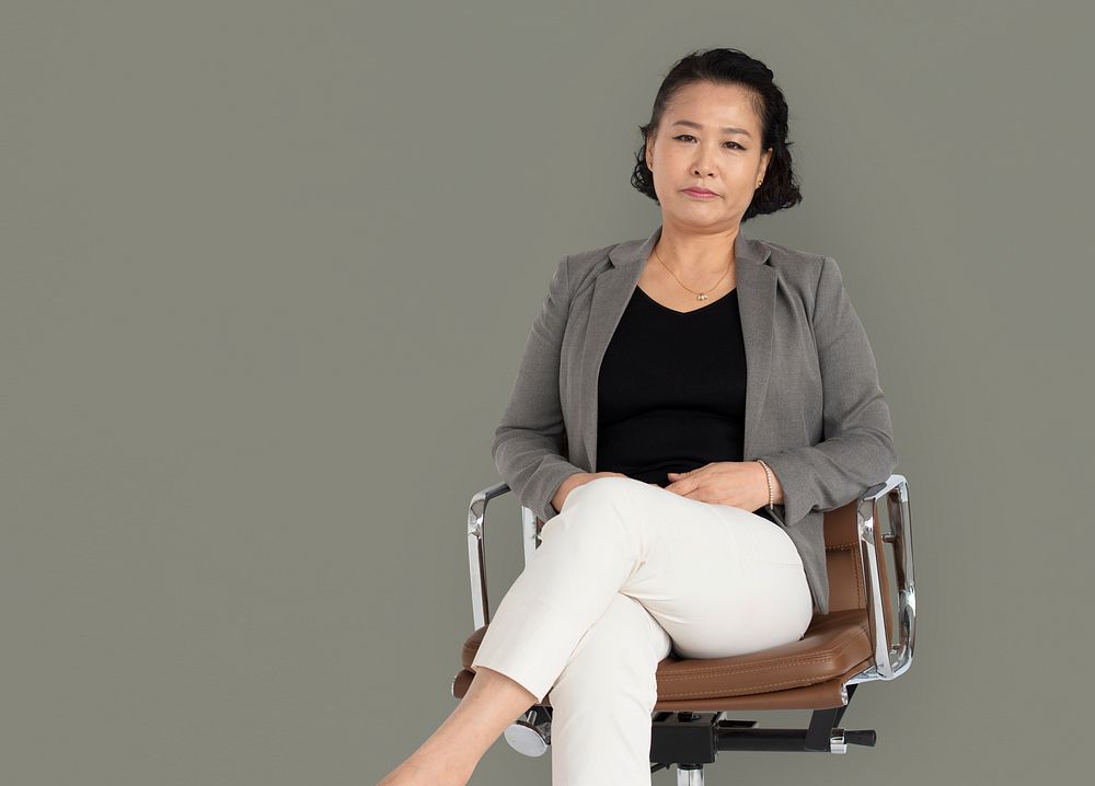 Asian Business Woman Sitting