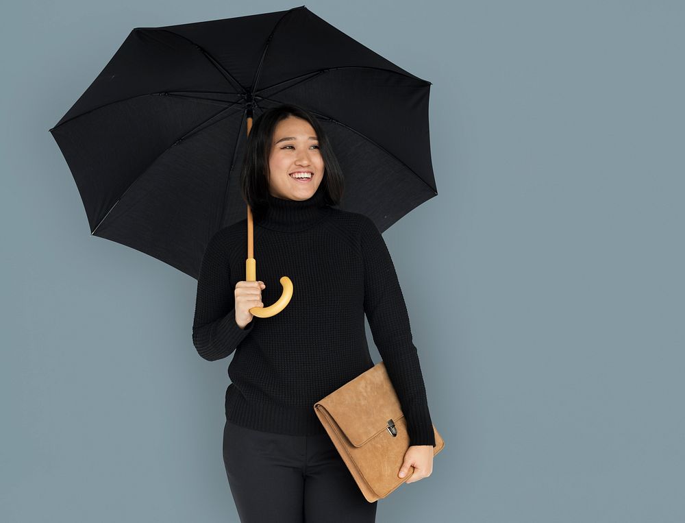 Young Asian Business Woman Wearing Black