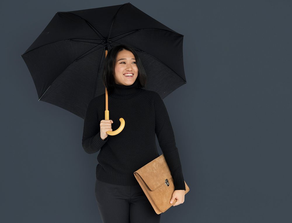 Young Asian Business Woman Wearing Black