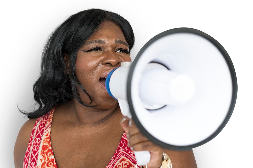 Women Adult Hand Hold Loudspeaker Megaphone Studio