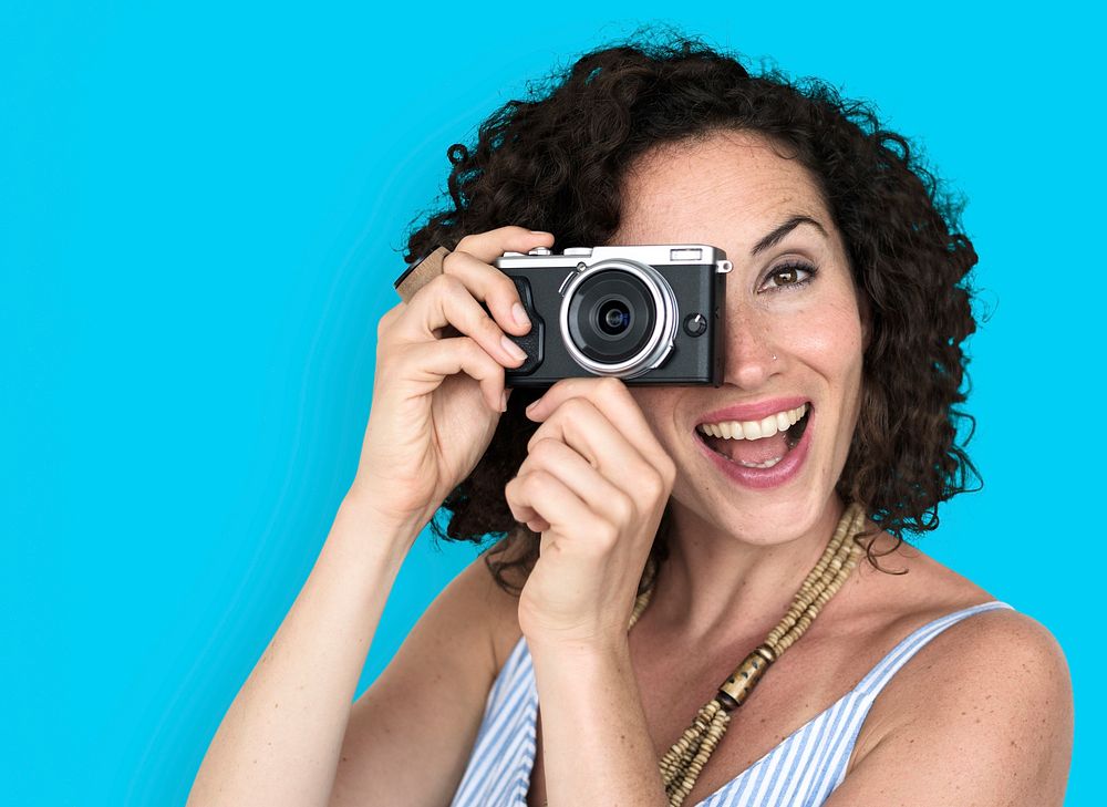 Women Hands Hold Camera Shoot Smile