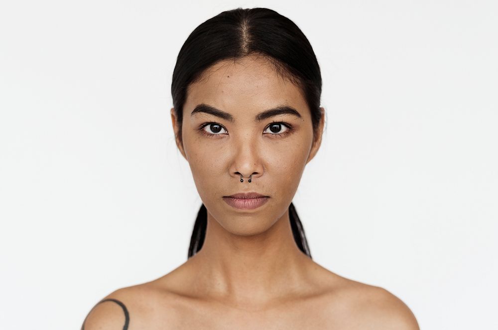 Worldface- Thai woman in a white background