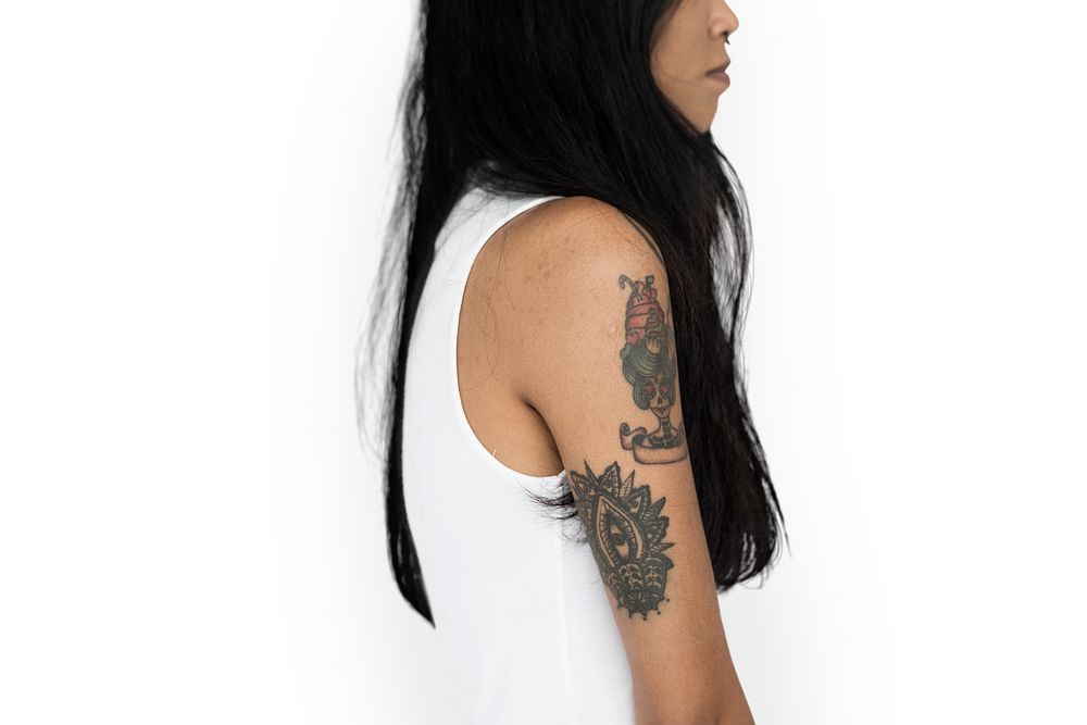 Asian Woman Tattoo Sideview