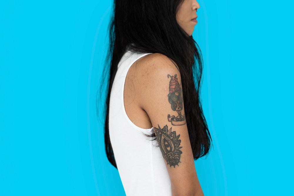 Asian Woman Tattoo Sideview