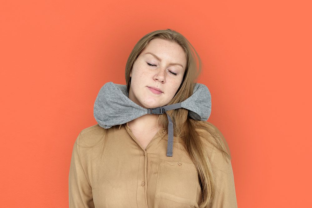 Caucasian Woman Travel Pillow