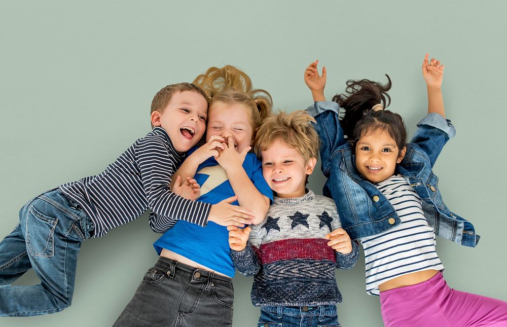 Children Smiling Happiness Friendship Togetherness