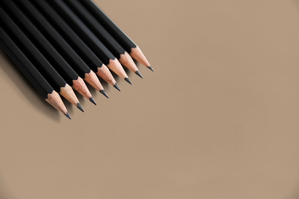 Pencils Lined Up Layer Isolated Background