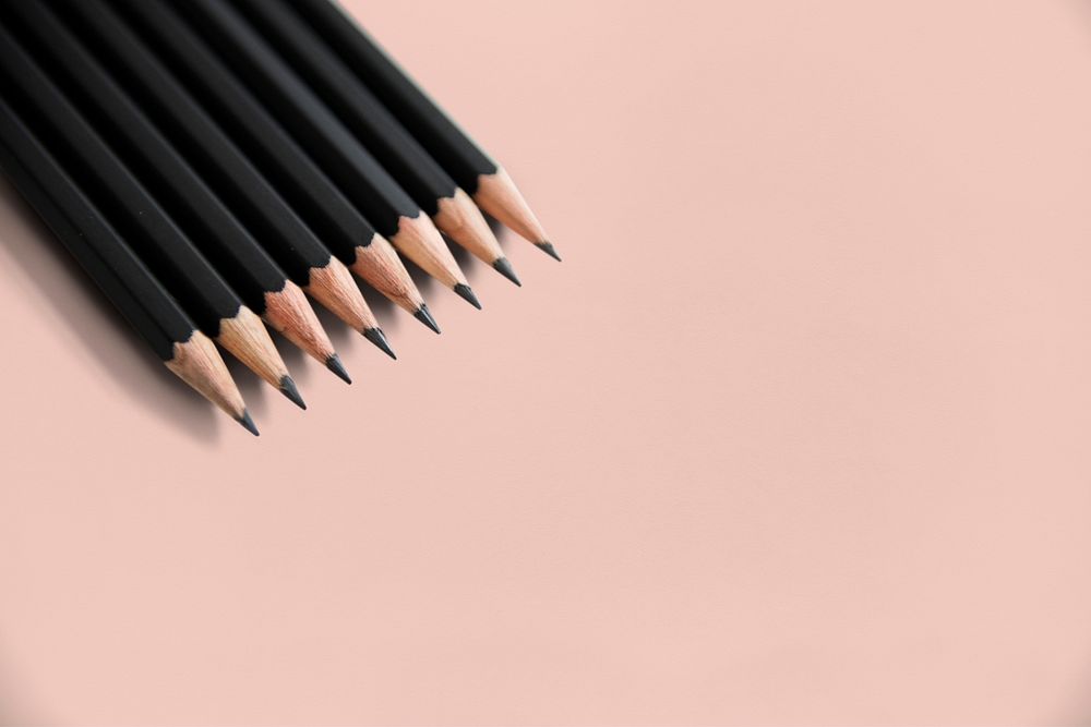 Pencils Lined Up Layer Isolated Background