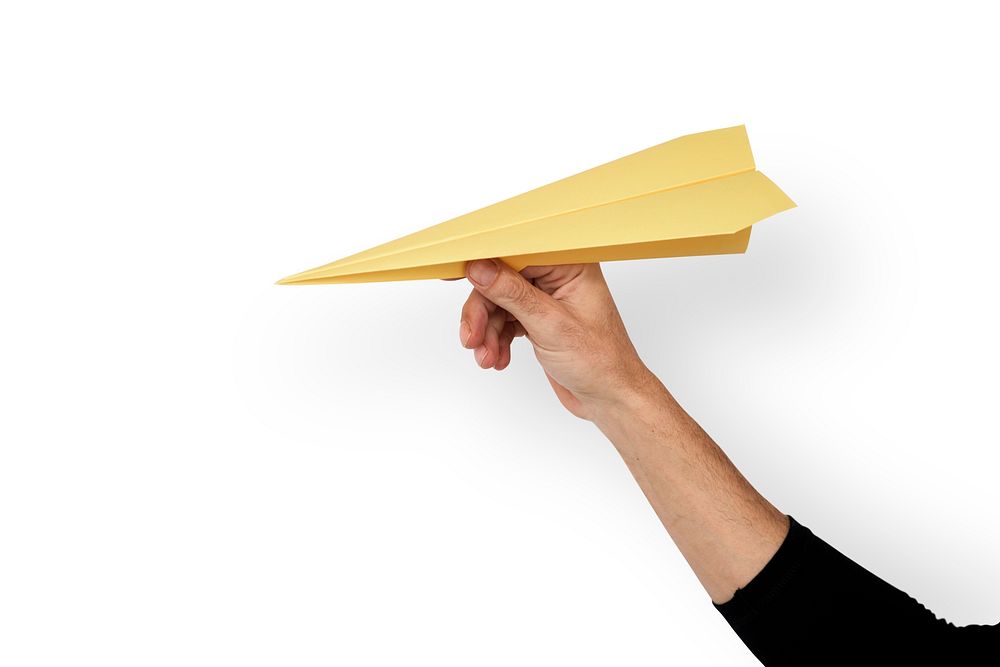 Human Hand Holding Papercraft Airplane Goals Target Aspirations
