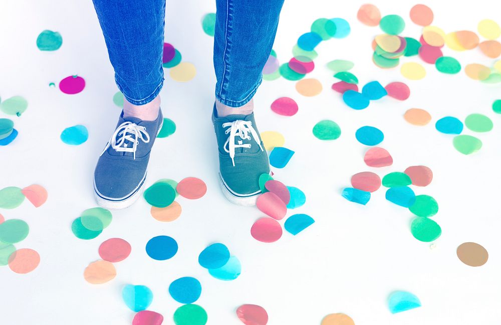Confetti on the floor for party celebration