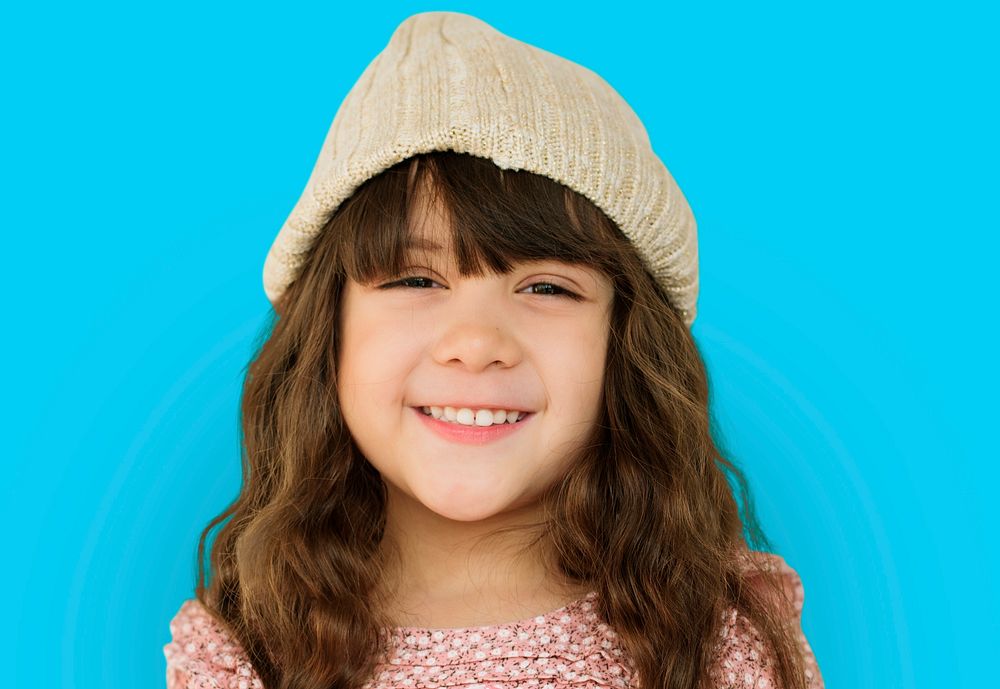 Little Girl Smiling Happiness Studio Portrait