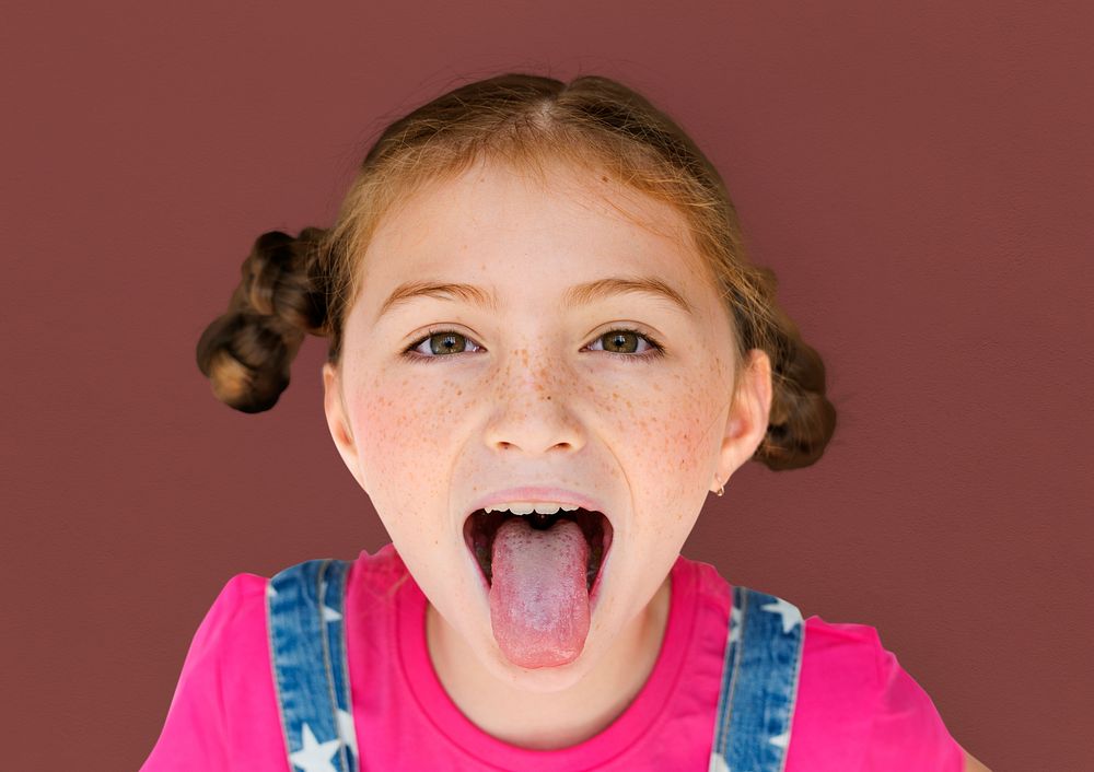 Little Girl Smiling Happiness Sticking | Premium Photo - rawpixel