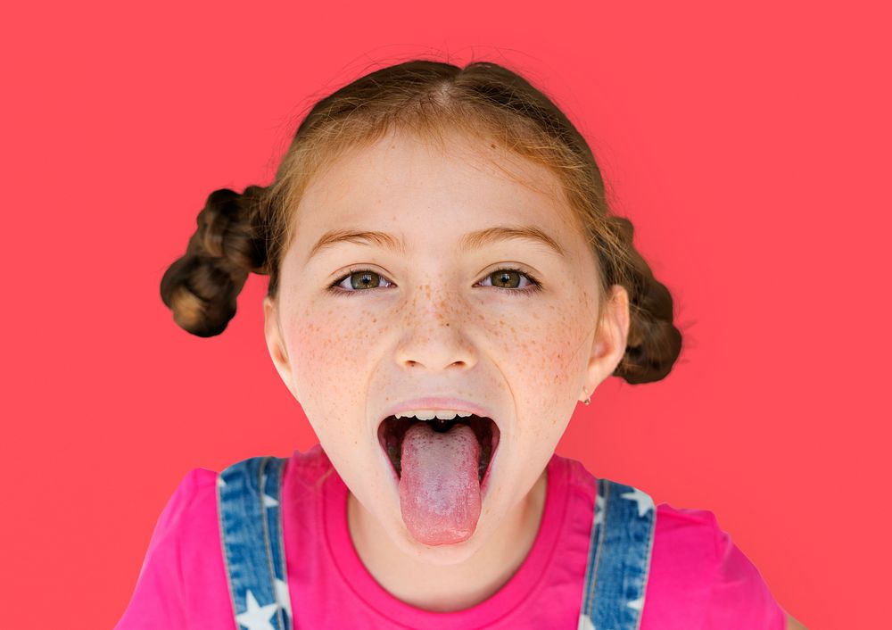 Little Girl Smiling Happiness Sticking | Premium Photo - rawpixel