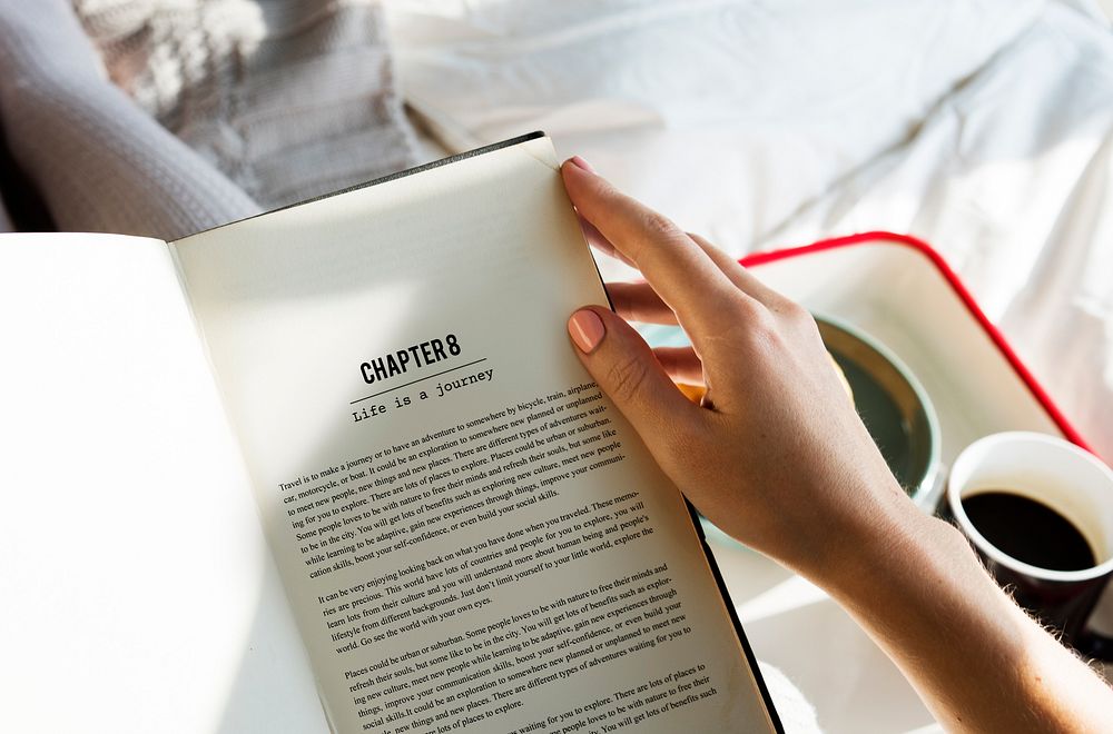 Woman Reading Book Novel On Bed Morning