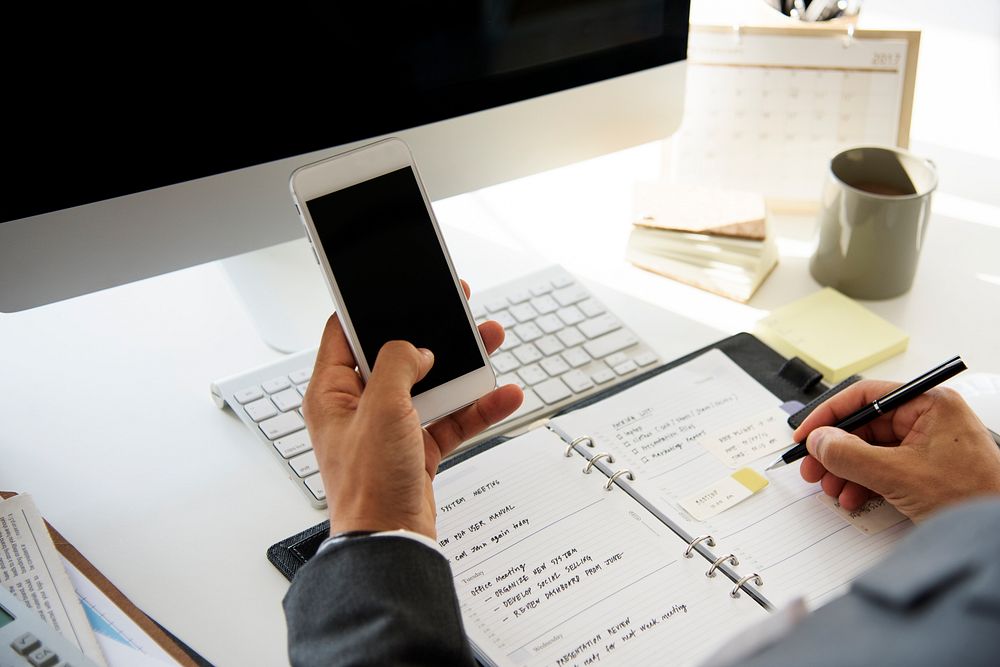 Businessman Working Plan On A White Table