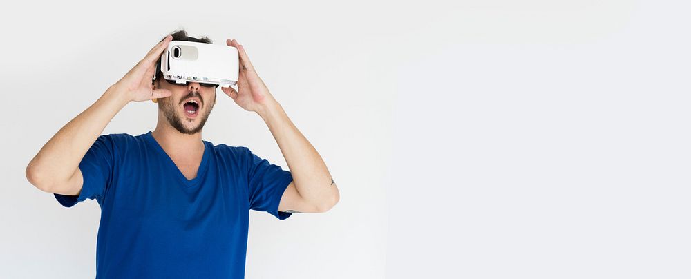 VR Virtual Reality Simulator Equipment Experience Studio Portrait