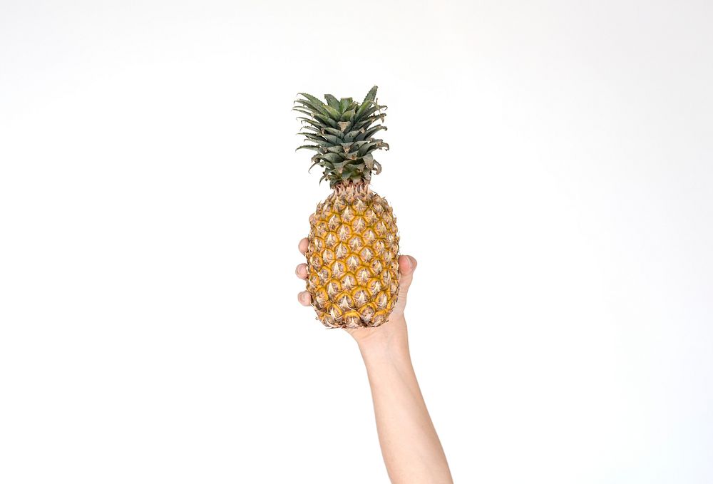 Human Hand Holding Pineapple Fruit Nutrition