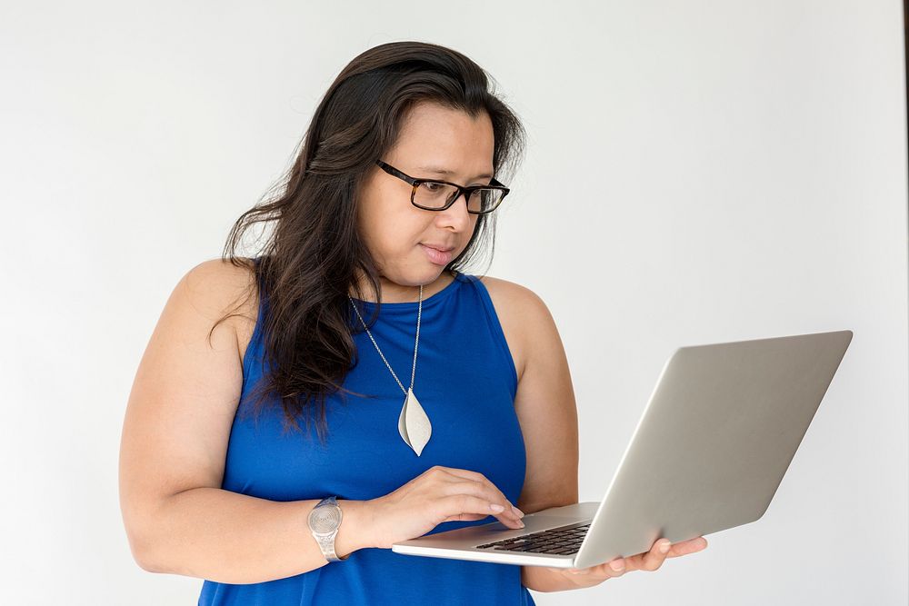 Woman Using Laptop Notebook Technology