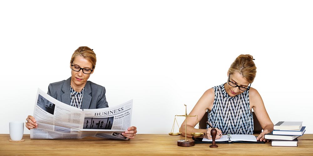 Women Reading Newspaper Working Scale Judgement
