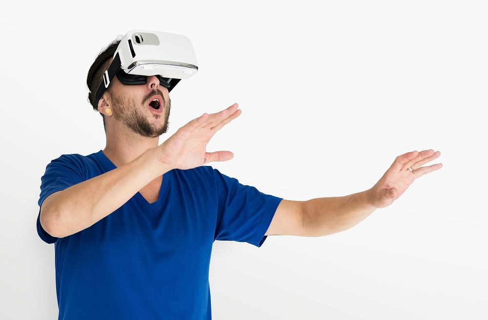 VR Virtual Reality Simulator Equipment Experience Studio Portrait