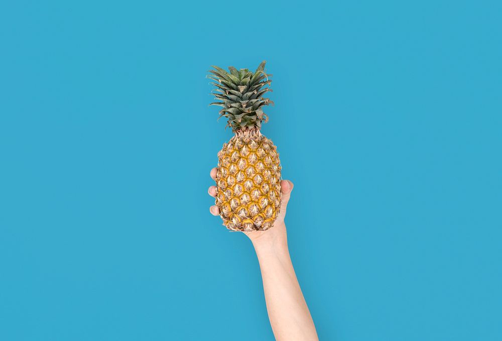 Human Hand Holding Pineapple Fruit Nutrition