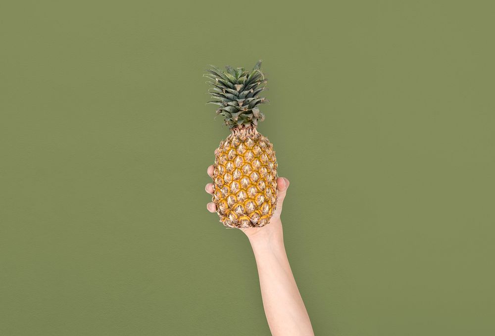 Human Hand Holding Pineapple Fruit Nutrition