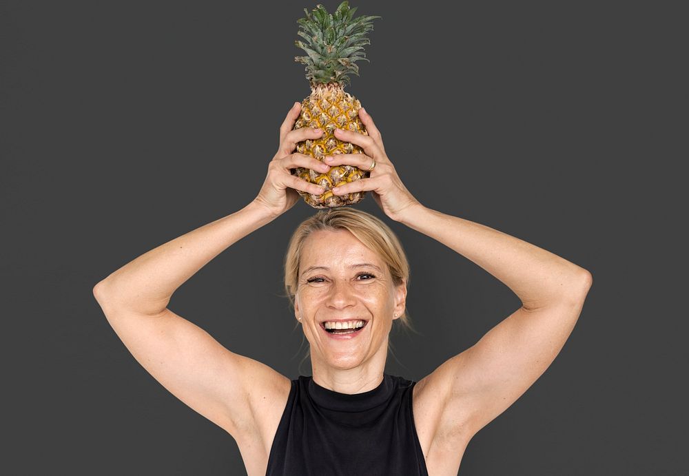 Pineapple Fruit Juice Tropical Blonde Woman