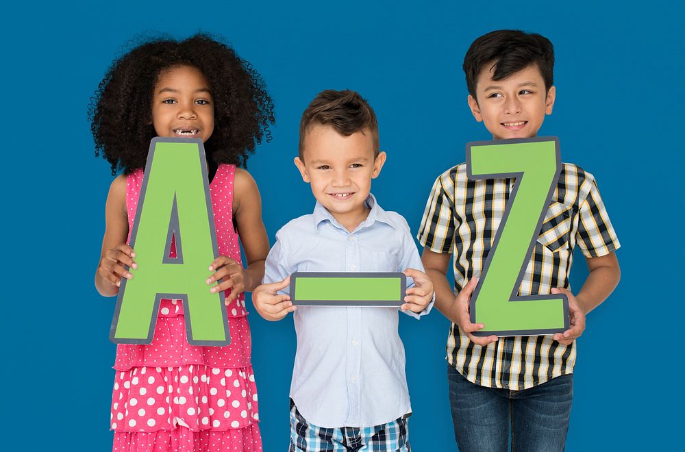 Little Children Holding A-Z Papercraft