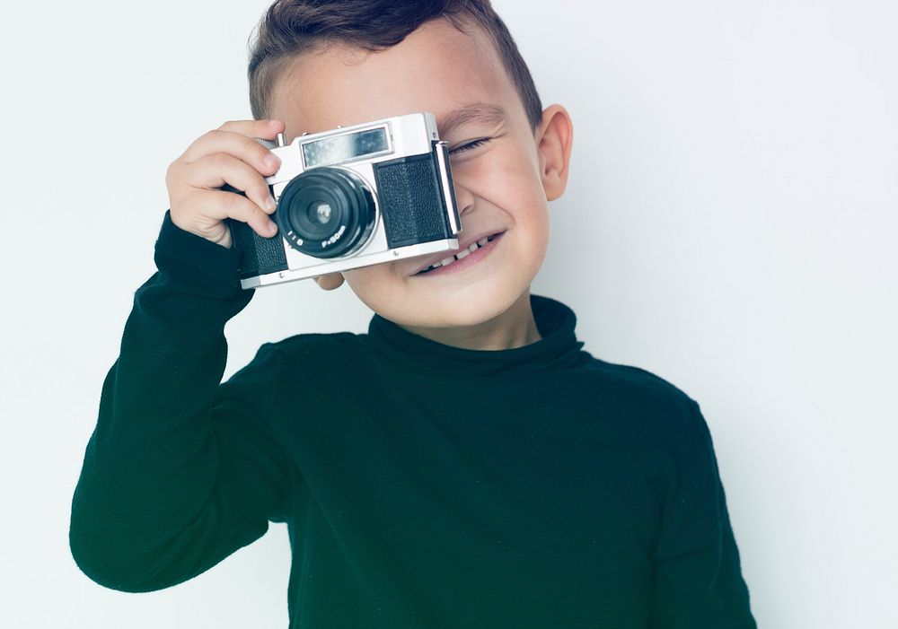 Boy Photographer Camera Hobby Leisure Studio Portrait