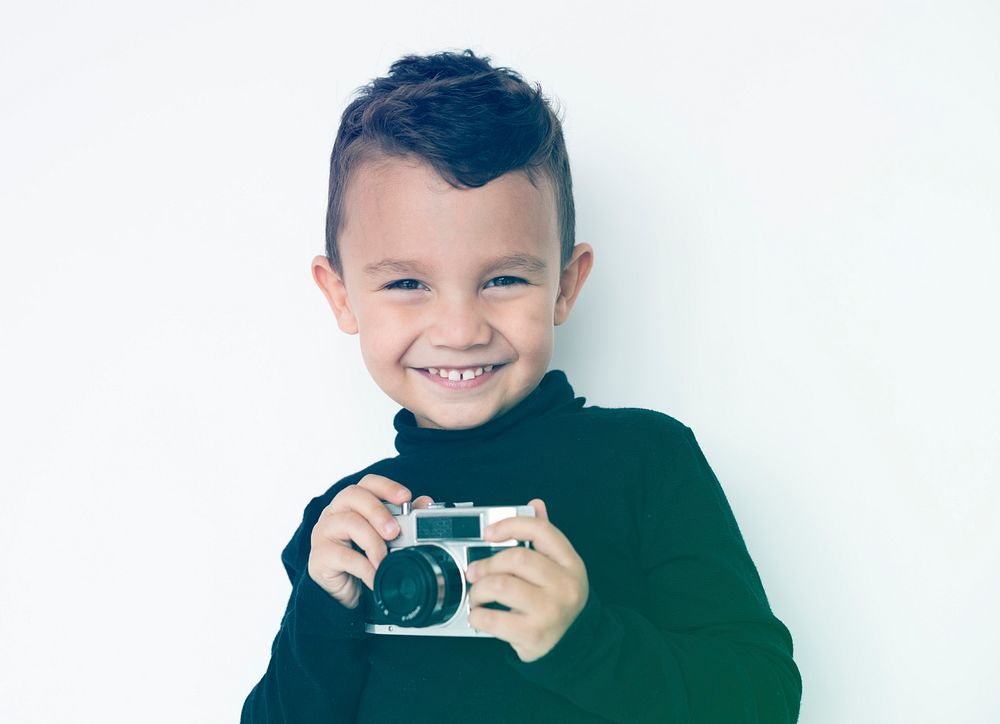Boy Photographer Camera Hobby Leisure Studio Portrait