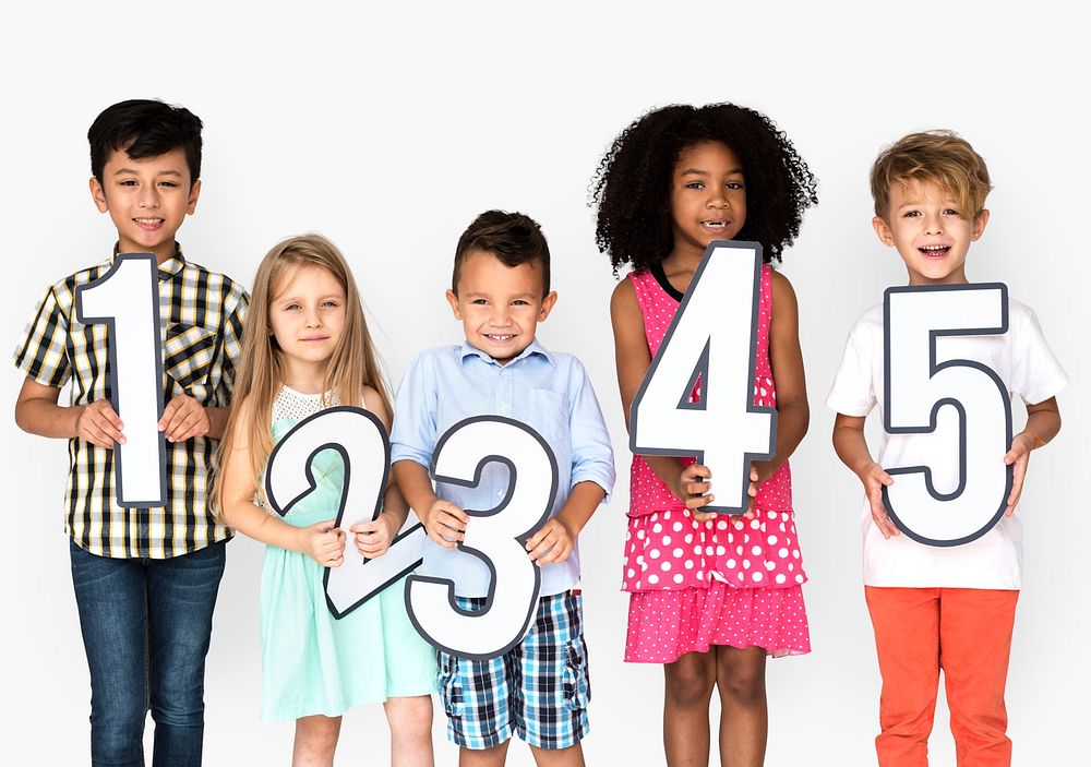 Kids Holding Symbol Number Icon