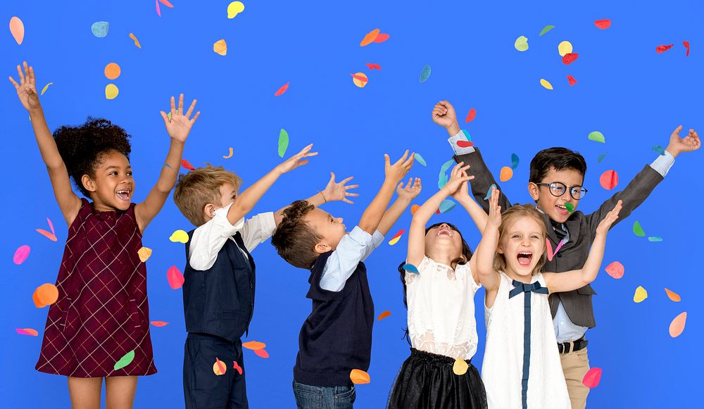 Children Smiling Happiness Friendship Togetherness Celebration Studio Portrait