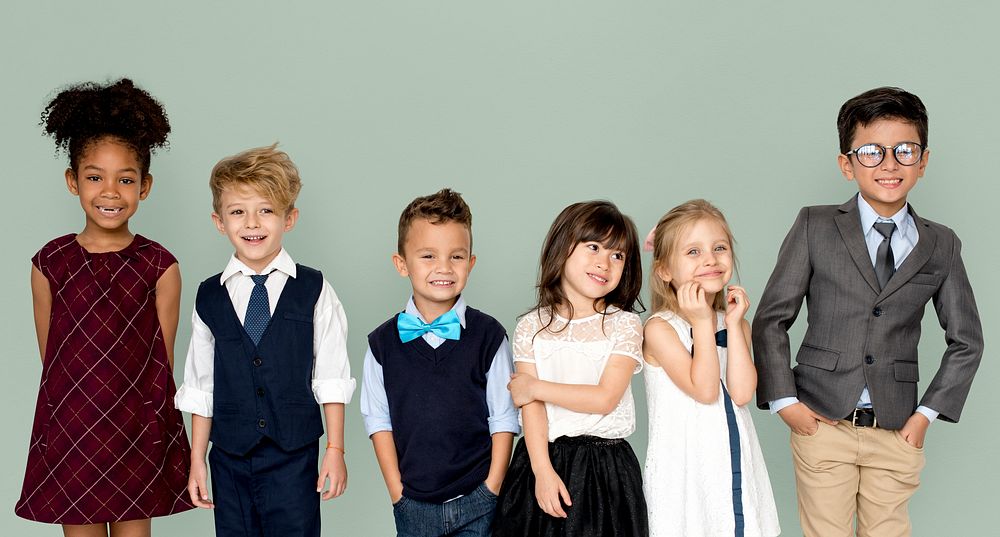 Little Children Dressed Up Smiling Premium Photo rawpixel
