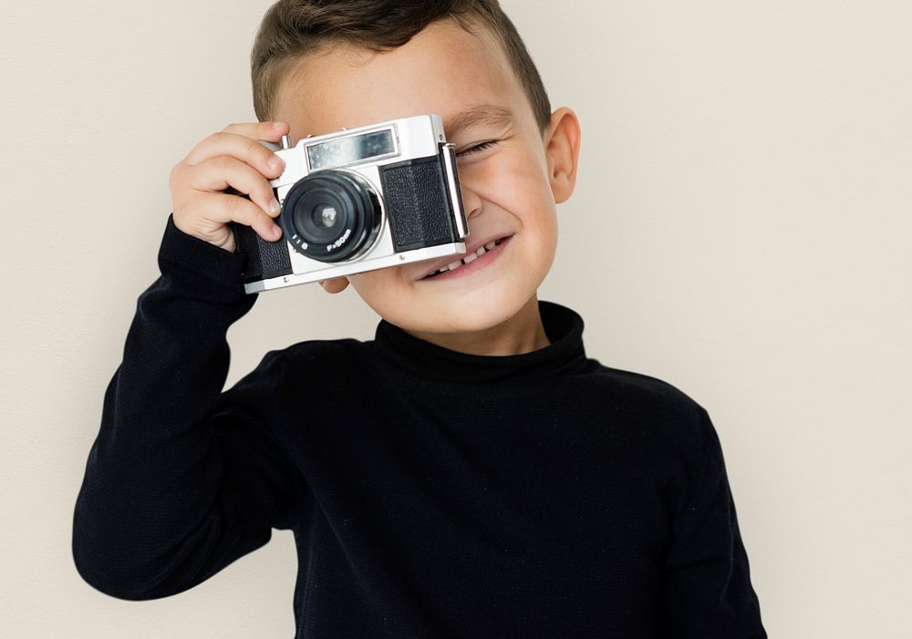 Little Boy Camera Taking Photo